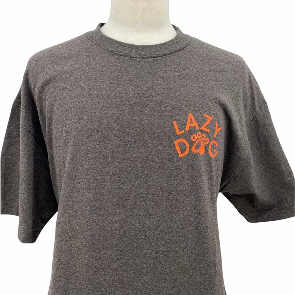 Lazy Dog Men's Gray Casual Short Sleeve Short Sleeve Graphic T-Shirt Size XL - Picture 2 of 6